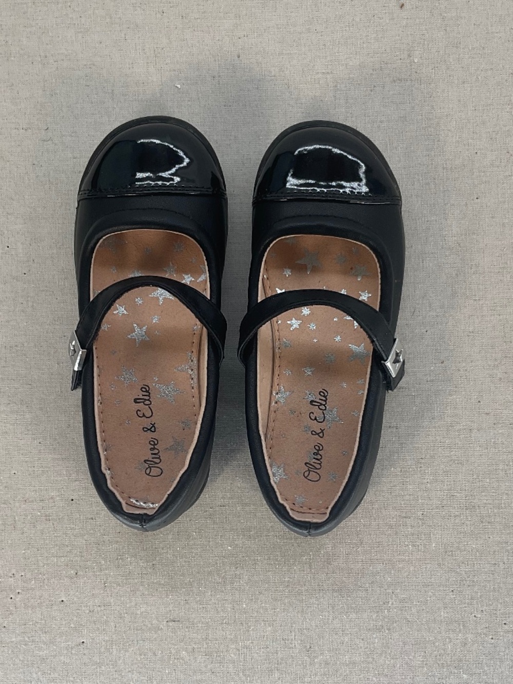 Olive & Edie Darcie Toddler Girls Mary Jane Flats Black Patent School 10